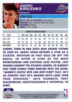 2003-04 Topps Chrome Basketball Pick Your Card - Picture 138 of 286