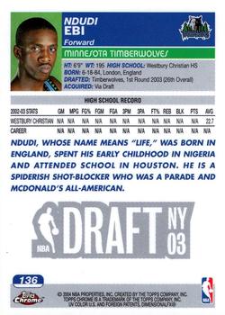 2003-04 Topps Chrome Basketball Pick Your Card - Picture 238 of 286