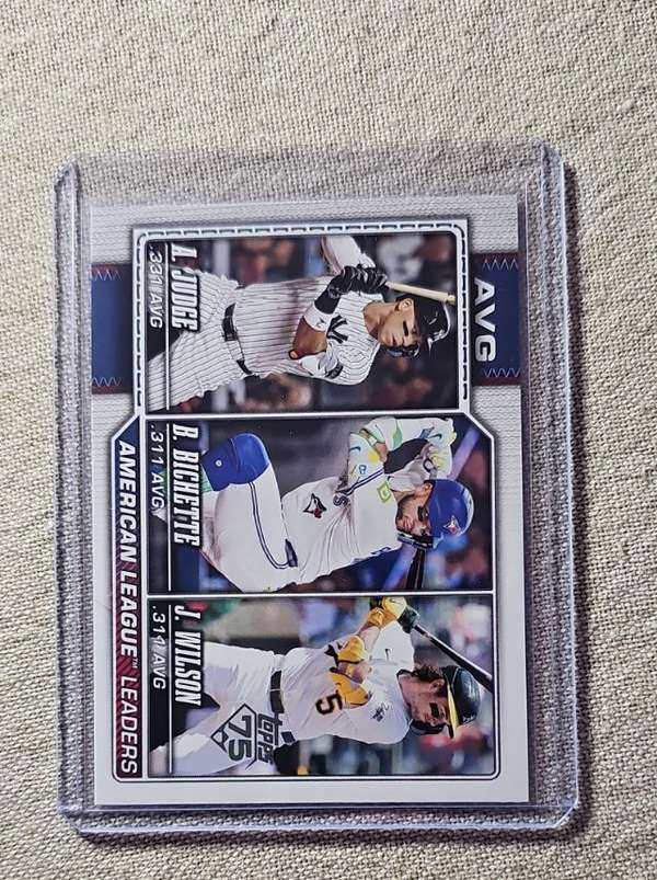 American League Leaders Avg (Aaron Judge / Bo Bichette / Jacob Wilson)