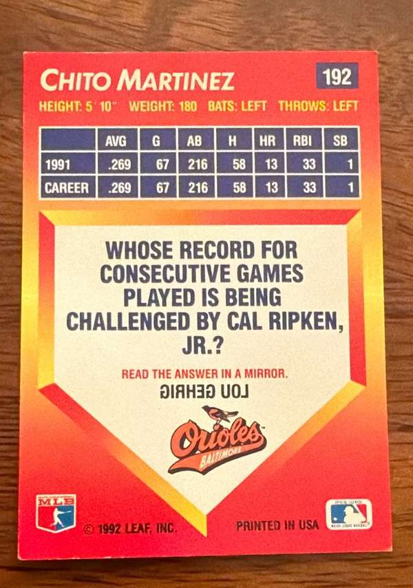 Card back