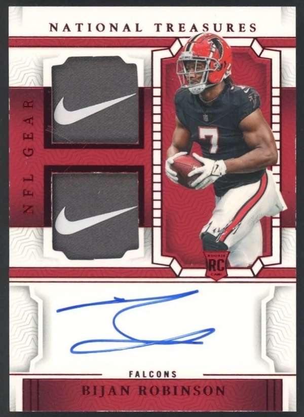 #RGS-BRN Bijan Robinson 2023 National Treasures RC AUTO 1/1 Dual Nike Swoosh RPA Falcons