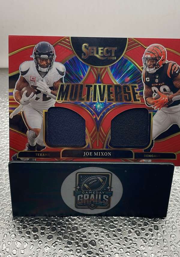 2025 Panini Select Red Prizm Joe Mixon (#MVJ-JMX) Memorabilia Card