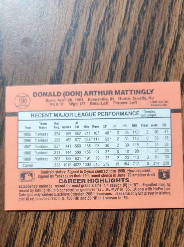 Card back