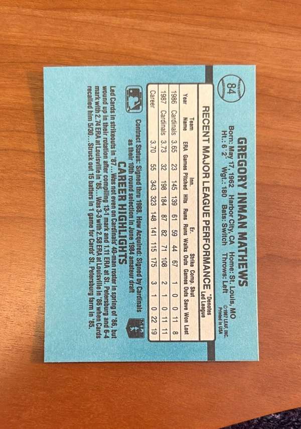 Card back