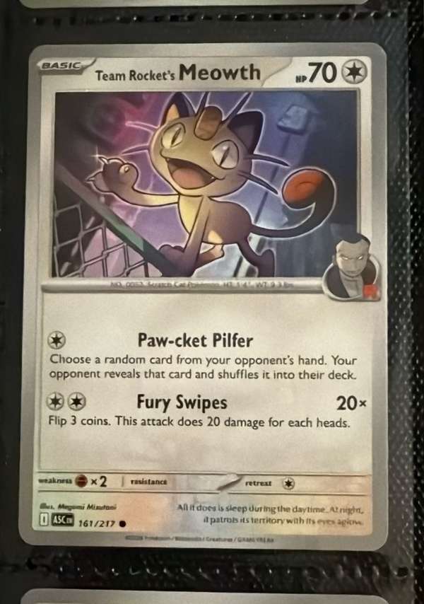 Team Rocket's Meowth (Cosmos Holo)