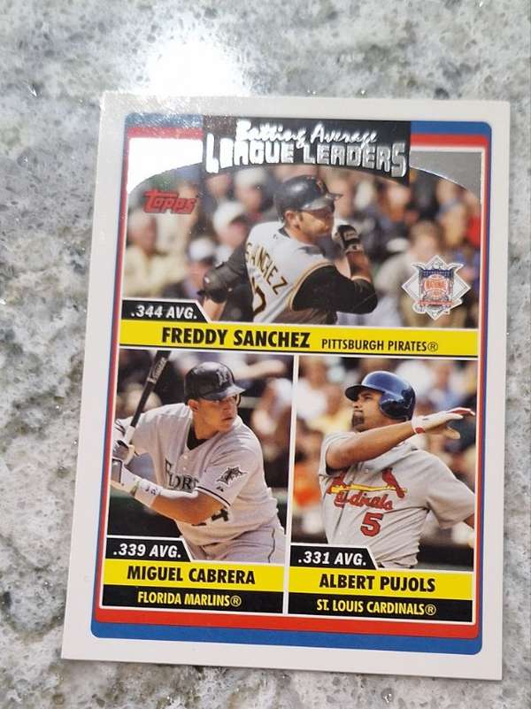 2006 NL Batting Average Leaders (Freddy Sanchez / Miguel Cabrera / Albert Pujols)