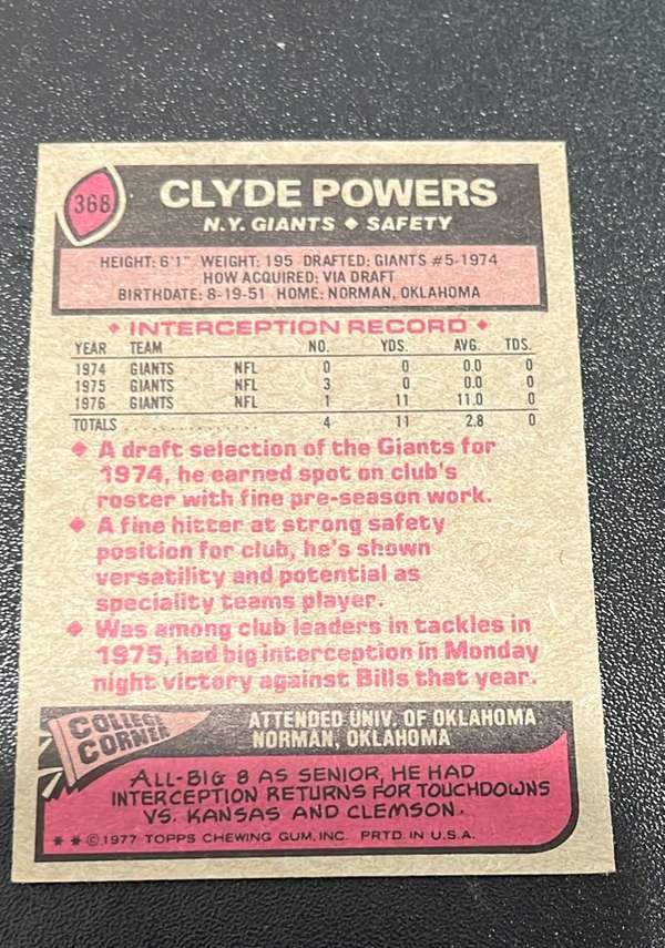 Card back