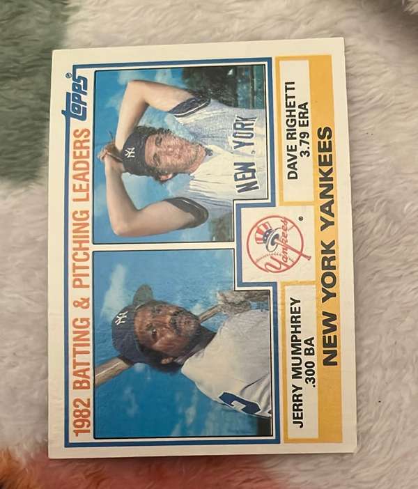 Yankees Leaders / Checklist (Jerry Mumphrey / Dave Righetti)