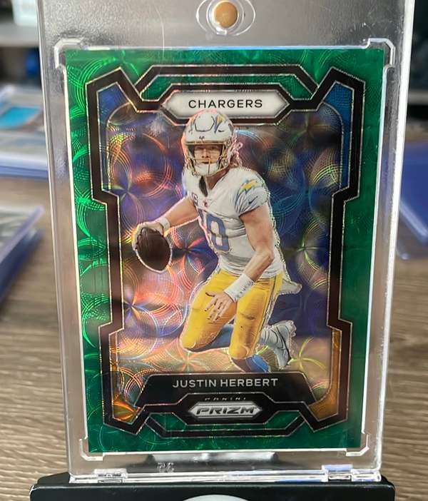 2023 Panini Prizm | Justin Herbert - Green Scope Prizm - Chargers #158 /75