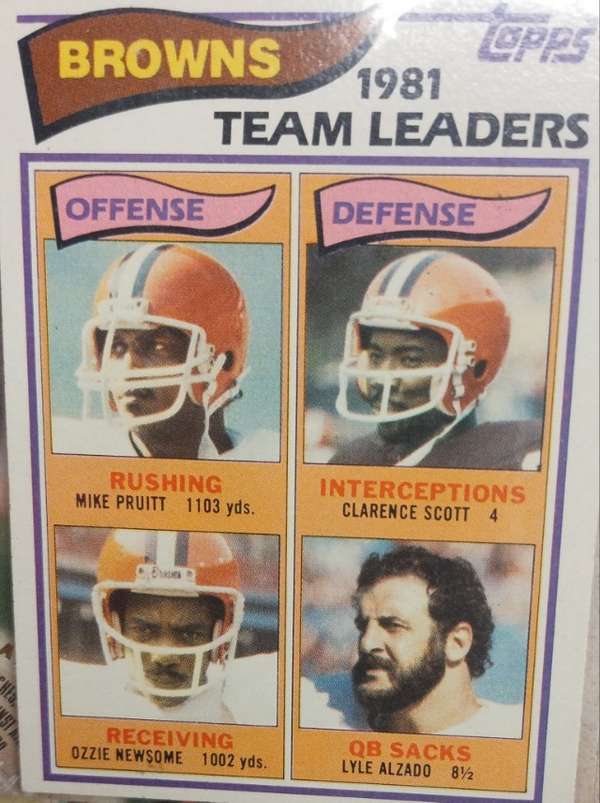 #55 Browns 1981 Team Leaders (Mike Pruitt / Clarence Scott / Ozzie Newsome / Lyle Alzado)