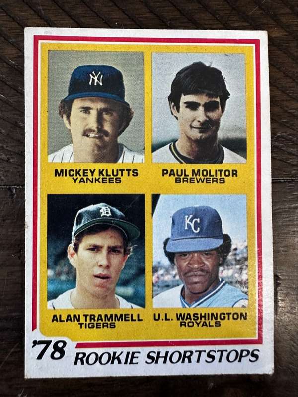 1978 Rookie Shortstops (Mickey Klutts / Paul Molitor / Alan Trammell / U.L. Washington)
