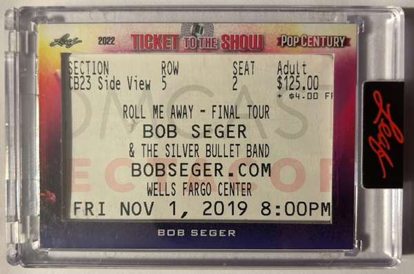 #TS-395 Bob Seger - Leaf Pop Century Ticket Stub