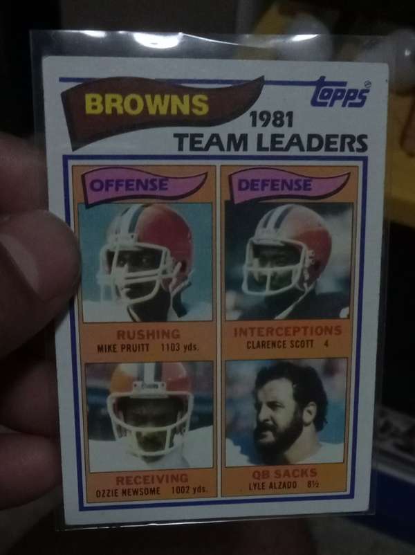 #55 Browns 1981 Team Leaders (Mike Pruitt / Clarence Scott / Ozzie Newsome / Lyle Alzado)