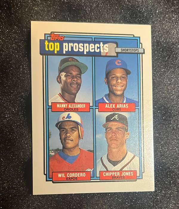 1992 Top Prospects Shortstops (Manny Alexander / Alex Arias / Wil Cordero / Chipper Jones)
