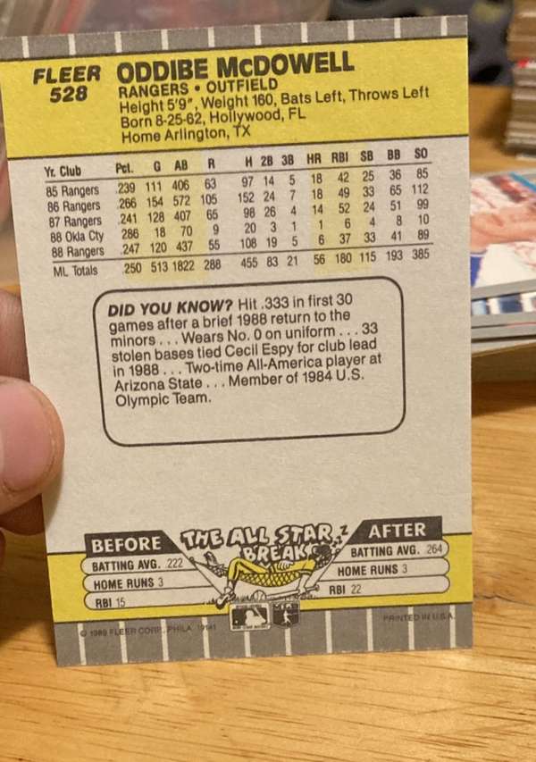 Card back