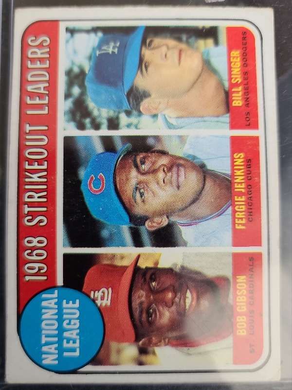 National League 1968 Strikeout Leaders (Bob Gibson / Fergie Jenkins / Bill Singer)